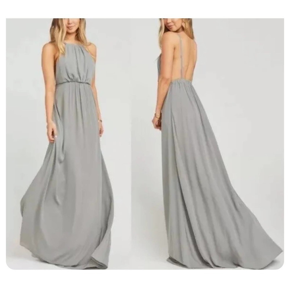 Show Me Your Mumu Amanda Maxi Gray dress,‎ sz S. Long and flowy with low back